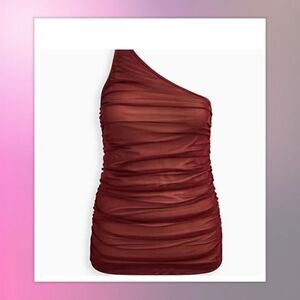 NWT TORRID One Shoulder Cutout Top in Red Black Plus Size 4X
